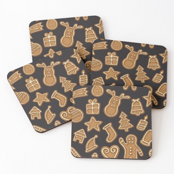 Item preview, Christmas gingerbread cookies black pattern designed and sold by rocketdandy.