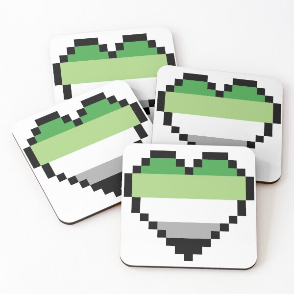 Item preview, Pixel Heart Aromantic Pride Flag (White Background) designed and sold by QueerShop.