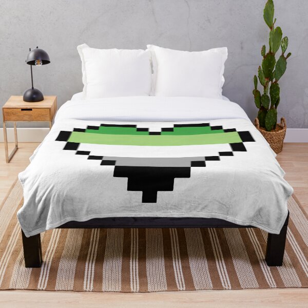 Item preview, Bandera de Orgullo Aromántico Pixel Heart (fondo blanco) designed and sold by QueerShop.