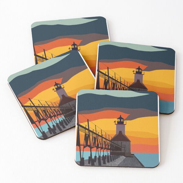 Item preview, St Joseph Michigan Sunset Lighthouse  designed and sold by NobenDesign.
