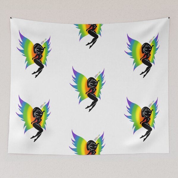 Item preview, Silhouette Fairy / Pixie, Rainbow wings designed and sold by RikkyTeesPride.
