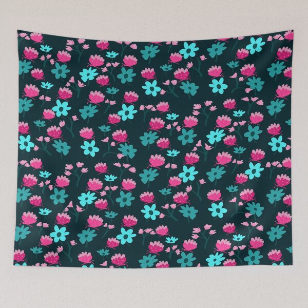 Item preview, Elegant Pink Butterflies and Turquoise Floral Design designed and sold by Susaans-Art.