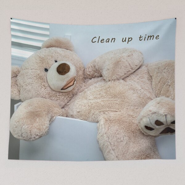 Item preview, Clean up time! Large teddy bear  in a small toy box designed and sold by Susan Sheldon.