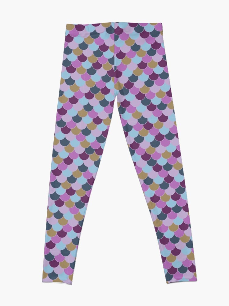 Disover Gold, Purple and Blue Scale Pattern Leggings