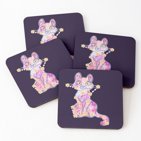 Item preview, Gemini constellation zodiac cat in watercolor designed and sold by bythebrink.
