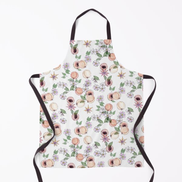 Item preview, Watercolor seamless pattern with apricots and blooming flowers designed and sold by fuzzyfox.