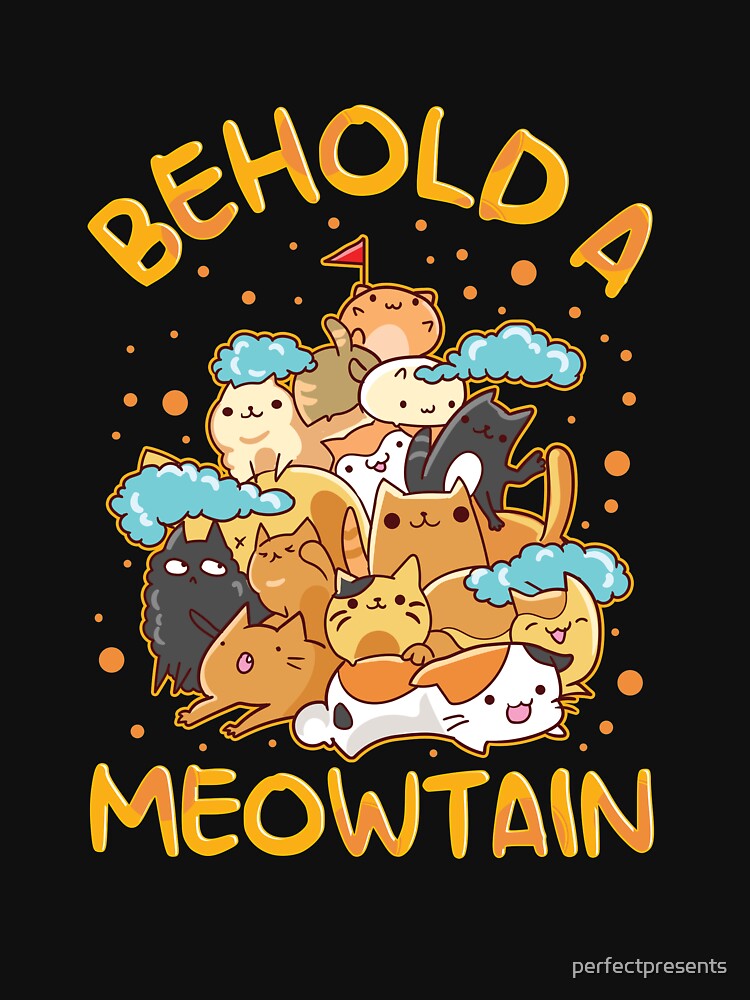 Funny Behold A Meowtain Cat Mountain Kitty Pun Essential T-Shirt