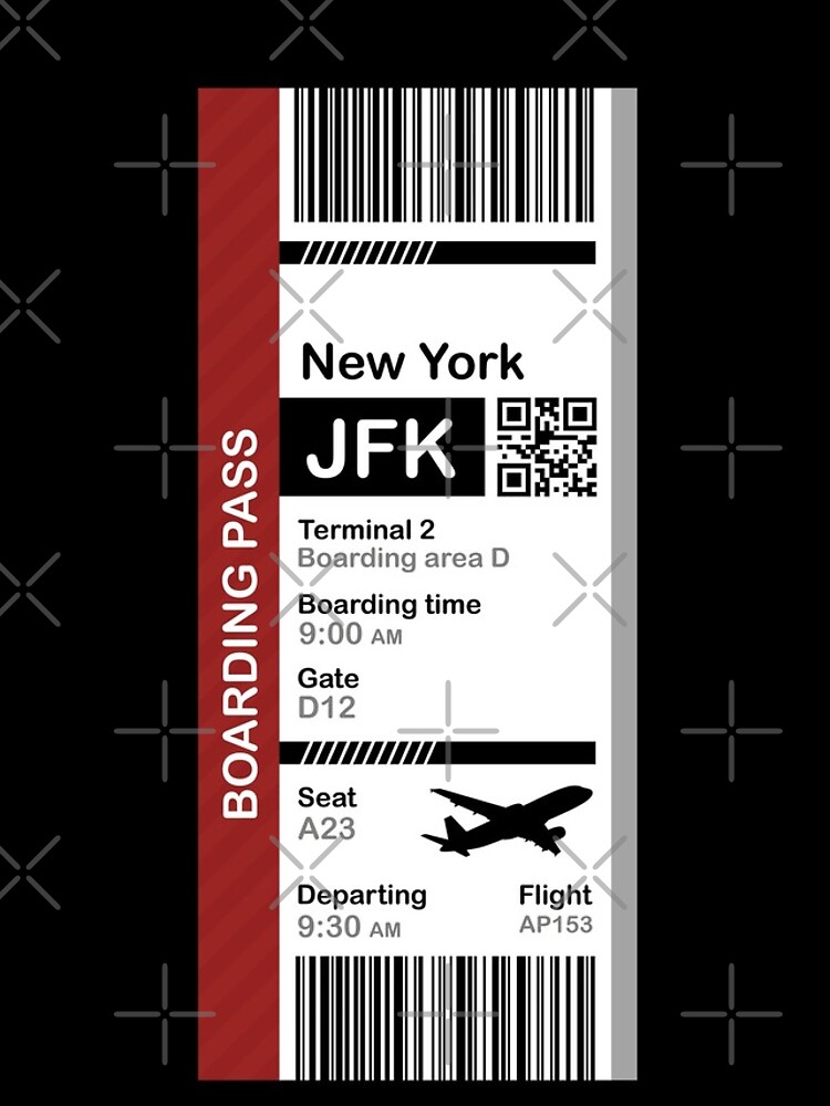Disover New York Boarding Pass (Flight Destination Ticket) iPhone Case