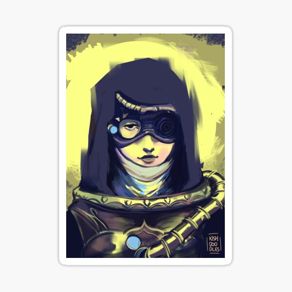 "Disco Elysium-styled Sister Cassia" Sticker by kishdoodles | Redbubble