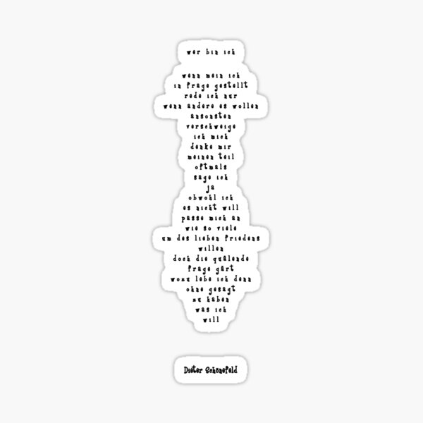 Poetry by Dieter Schönefeld Sticker