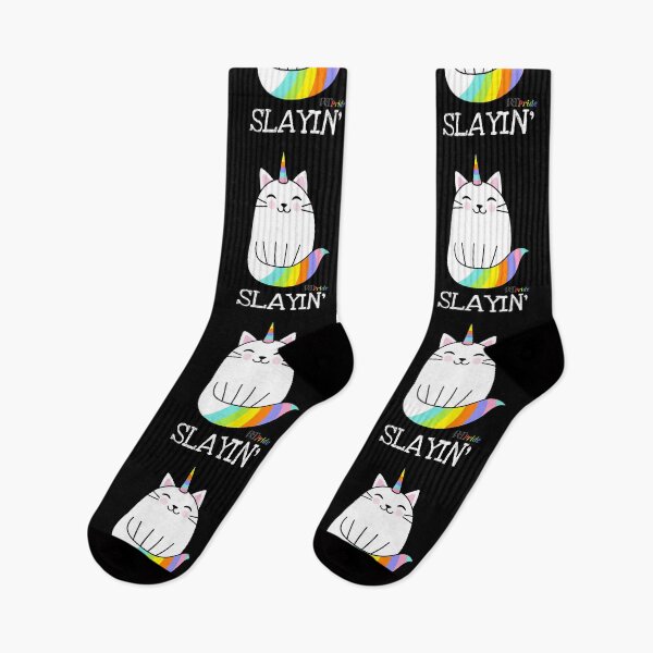 Item preview, Slayin’ - Rainbow cat designed and sold by RikkyTeesPride.