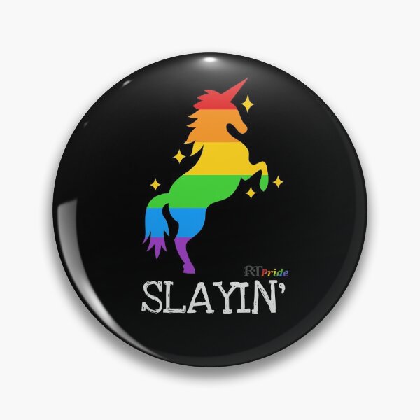 Item preview, Slayin’ - Rainbow unicorn designed and sold by RikkyTeesPride.