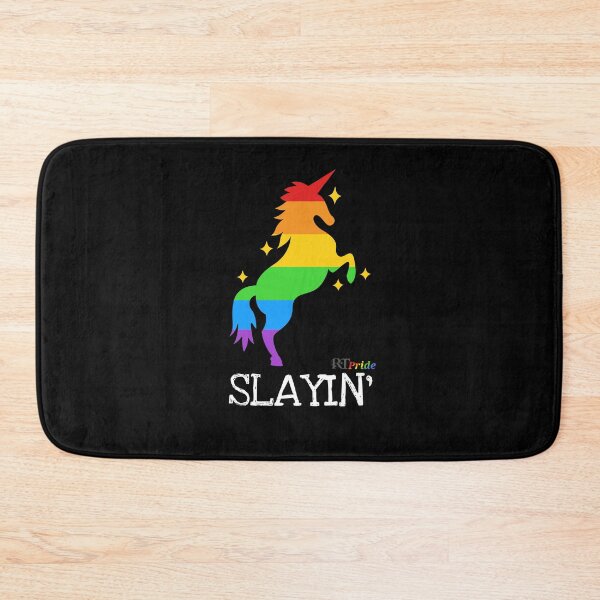 Item preview, Slayin’ - Rainbow unicorn designed and sold by RikkyTeesPride.