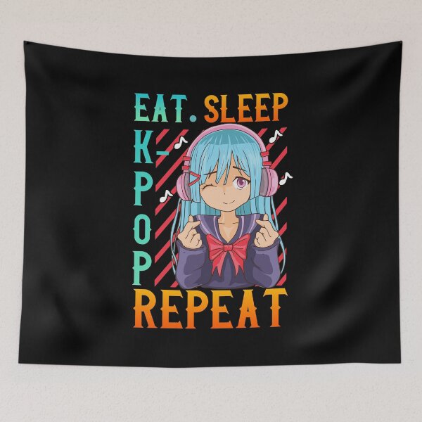 Artikelvorschau, Cute Eat Sleep K-Pop Wiederholen Kawaii Anime Girl Kpop entworfen und verkauft von perfectpresents.