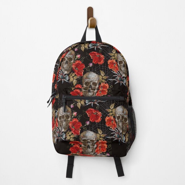 Item preview, Embroidery skull and red roses designed and sold by matrioshka.