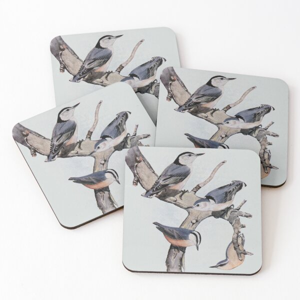 Item preview, White and Red Breasted Nuthatches designed and sold by fenneltea.