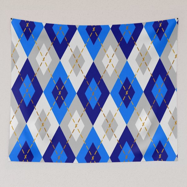 Item preview, Hanukkah Argyle Repeating Design with Tonal Blues and Greys designed and sold by Sheila Pressley.