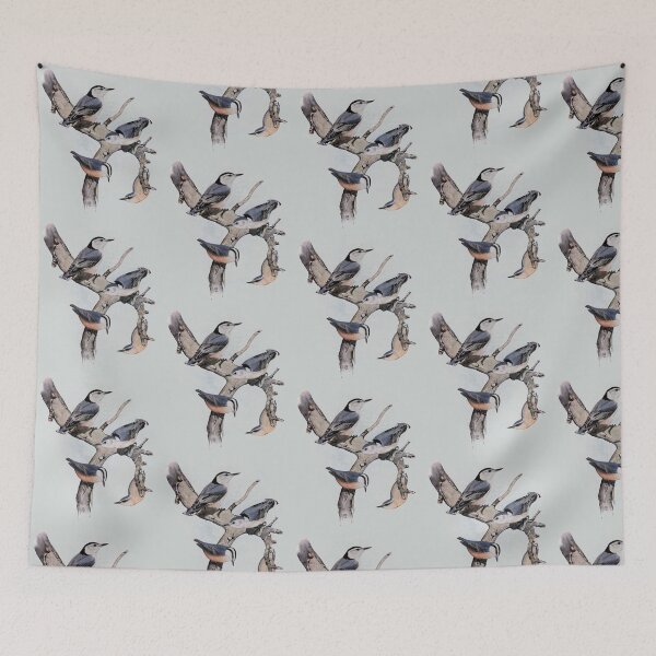 Item preview, White and Red Breasted Nuthatches designed and sold by fenneltea.
