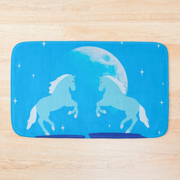 Item preview, A pair of horses against the background of the full moon designed and sold by helenkaiy.