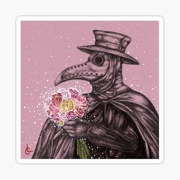Sentimental Plague Doctor | "OMINOUS" from Inktober 2020 Sticker