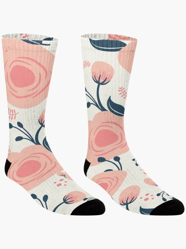 Thumbnail 3 of 5, Socks, Floral Pattern- Roses Pattern designed and sold by Christeena-.