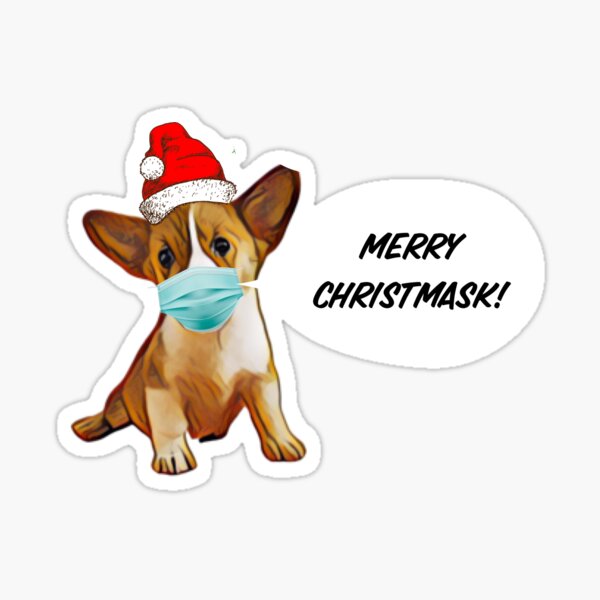 Aperçu de l'œuvre Merry Christmask Funny Holiday Gift pour chien maman et chien papa créée et vendue par Lizzie May.