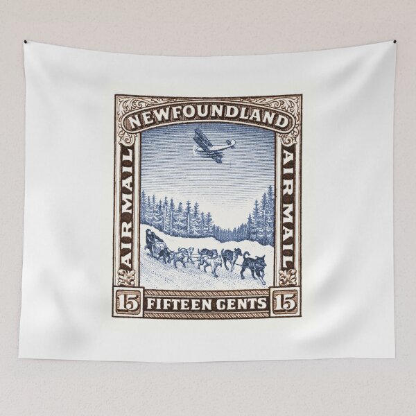 Item preview, 1931 NEWFOUNDLAND Dog Sled and Seaplane Stamp designed and sold by retrographics.