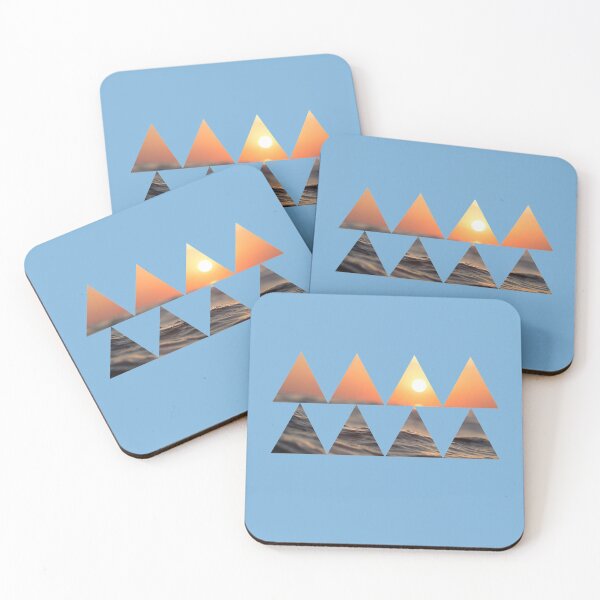 Item preview, Ocean Sunset Triangles - Modern Art Nature Aesthetic designed and sold by Dorkification.