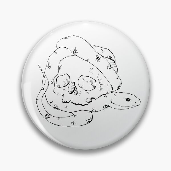 Snake Wrapped Skull Pin