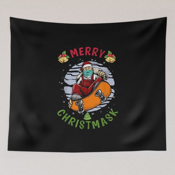 Artikelvorschau, Skateboard Santa Claus Mask Christmask Geschenk entworfen und verkauft von Dinaleroy.