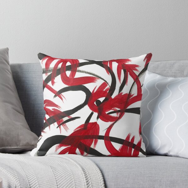 Item preview, Red Black Floral Abstract  designed and sold by mommybrainarts.