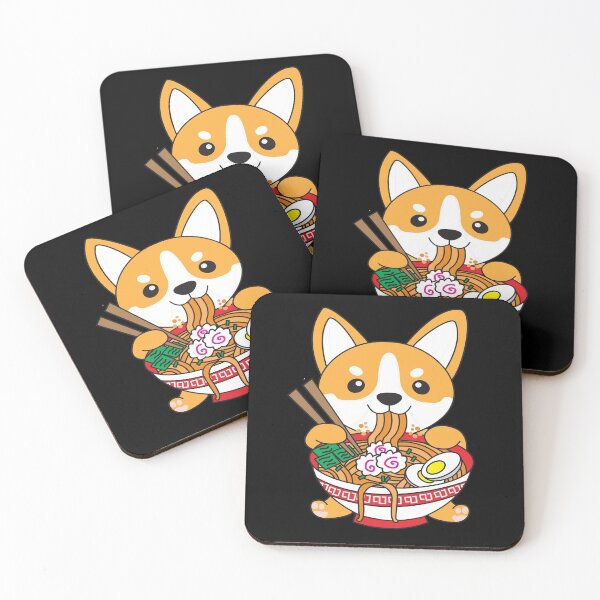 Item preview, Corgi Eating Ramen Cute Kawaii Noodles designed and sold by YueHeng Creates ⭐⭐⭐⭐⭐.