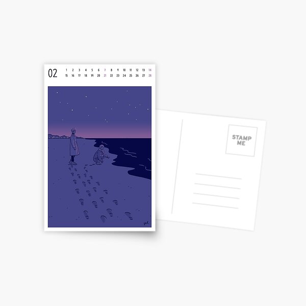 Item preview, Night sea - 2021 Feb Calendar Card designed and sold by yulri.