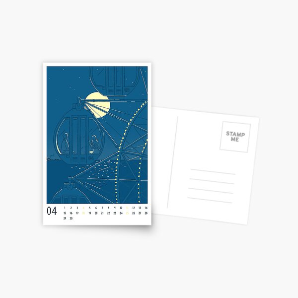 Item preview, Ferris Wheel - 2021 Apr Calendar Card designed and sold by yulri.
