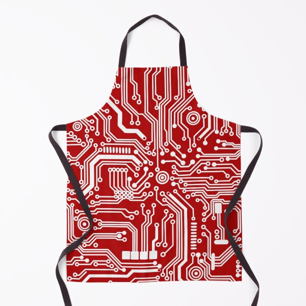 Item preview, red microchip hardware circuit design designed and sold by Giulia Palazzo.