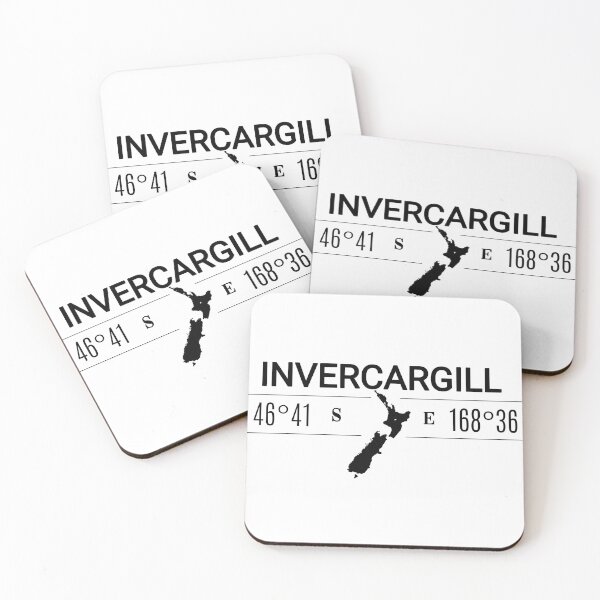 Item preview, INVERCARGILL-New Zealand-Coordinates-Map-Sign designed and sold by LatitudeNZ.
