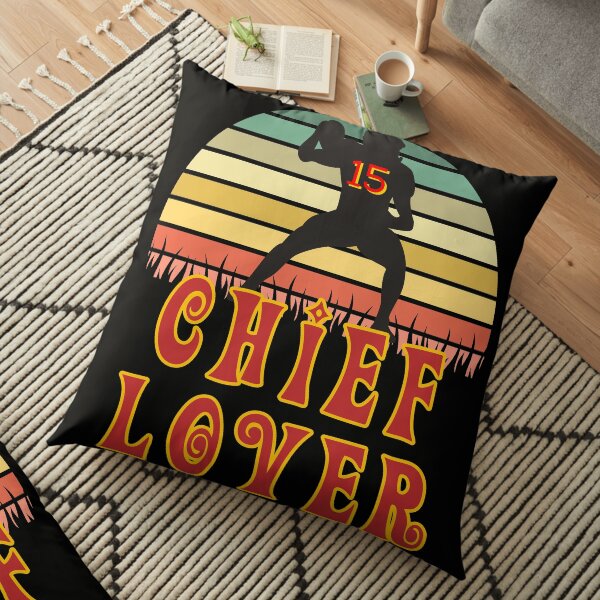 Kansas City Football Lover Chief Fan #15 Cartoon Retro Sunset Floor Pillow