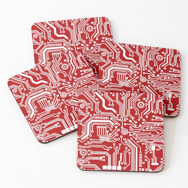 Item preview, red microchip hardware circuit design designed and sold by Giulia  Palazzo.