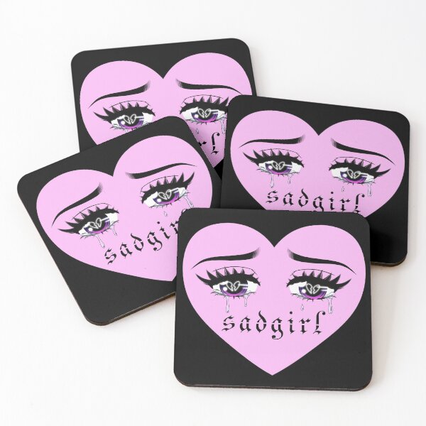 Item preview, Crying Sad Girl Anime Eyes Pink Heart designed and sold by Cici Garcia.