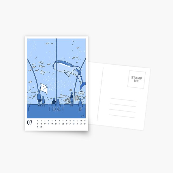 Item preview, Aquarium - 2021 Jul Calendar Card designed and sold by yulri.