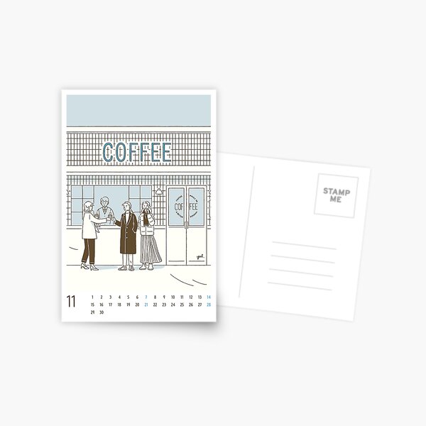 Item preview, Coffee Shop - 2021 Nov Calendar Card designed and sold by yulri.