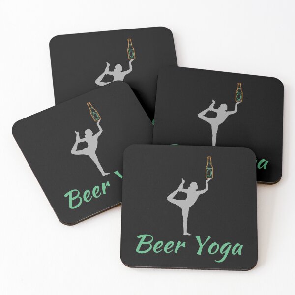 Item preview, Beer Yoga - Yoga Pose - 2 - Aqua & Grey - by Boo-da-chay designed and sold by Boo-da-chay.