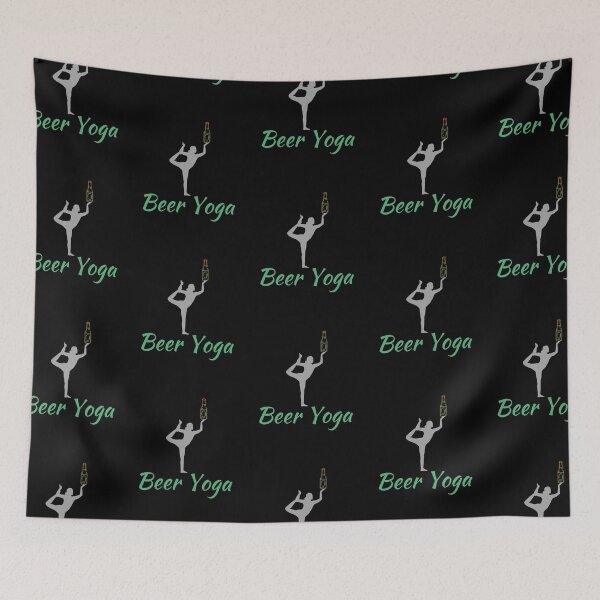 Item preview, Beer Yoga - Yoga Pose - 2 - Aqua & Grey - by Boo-da-chay designed and sold by Boo-da-chay.