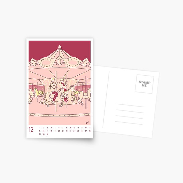 Item preview, Carousel - 2021 Dec Calendar Card designed and sold by yulri.