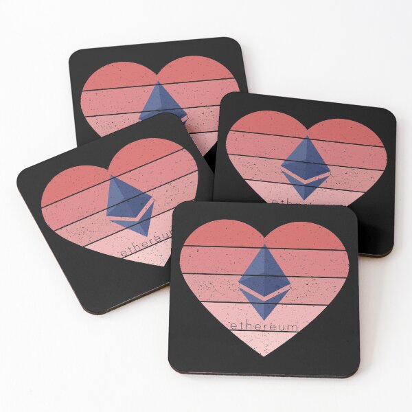 Item preview, Love Ethereum Pink Heart Sunset  designed and sold by Bitcoin-Fashion.
