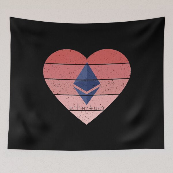 Item preview, Amor Ethereum Pink Heart Atardecer designed and sold by Bitcoin-Fashion.