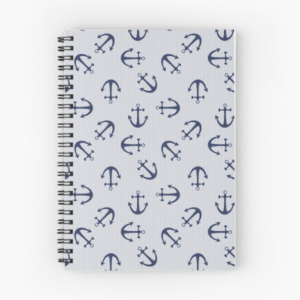 Aperçu de l'œuvre Motif maritime d'ancres bleues sur gris clair créée et vendue par colorofmagic.