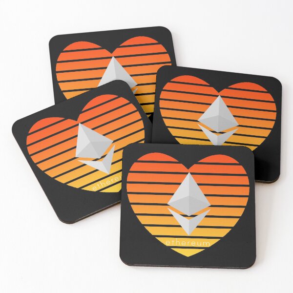 Item preview, Red and Orange Love Ethereum Heart Sunset  designed and sold by Bitcoin-Fashion.