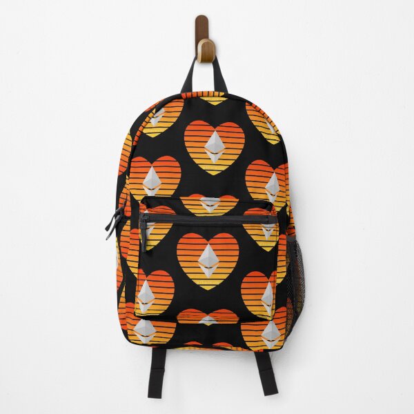 Item preview, Red and Orange Love Ethereum Heart Sunset designed and sold by Bitcoin-Fashion.