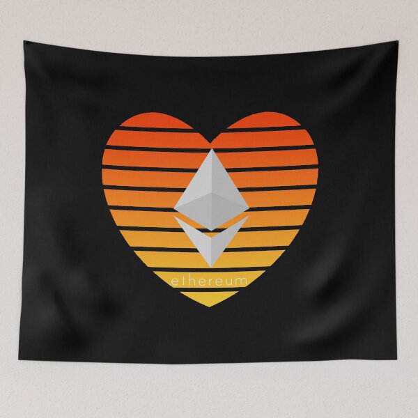 Item preview, Amor rojo y naranja Ethereum Heart Sunset designed and sold by Bitcoin-Fashion.